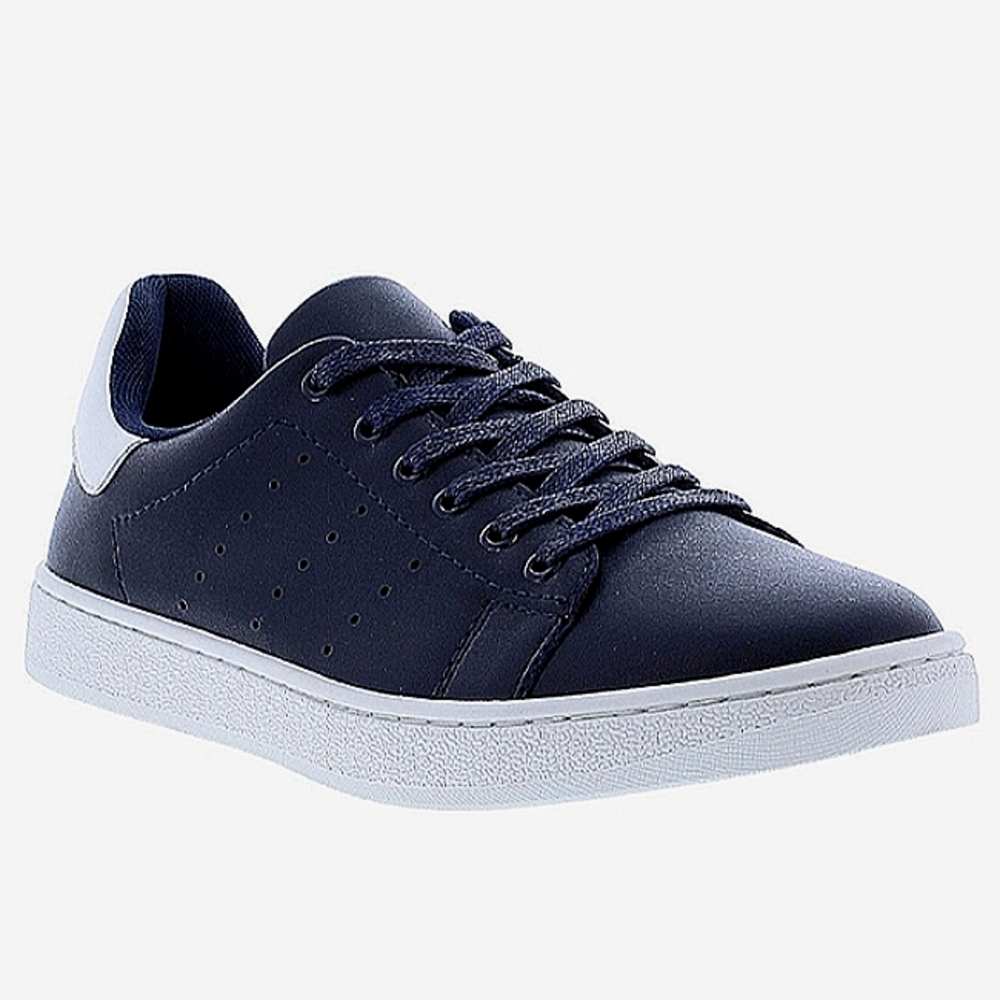 New w/o Box English Laundry Jamar Men's Genuine Leather Dark Navy Blue Sneakers